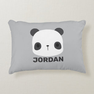 Cute Little Panda Bear with Personalised Name Decorative Cushion