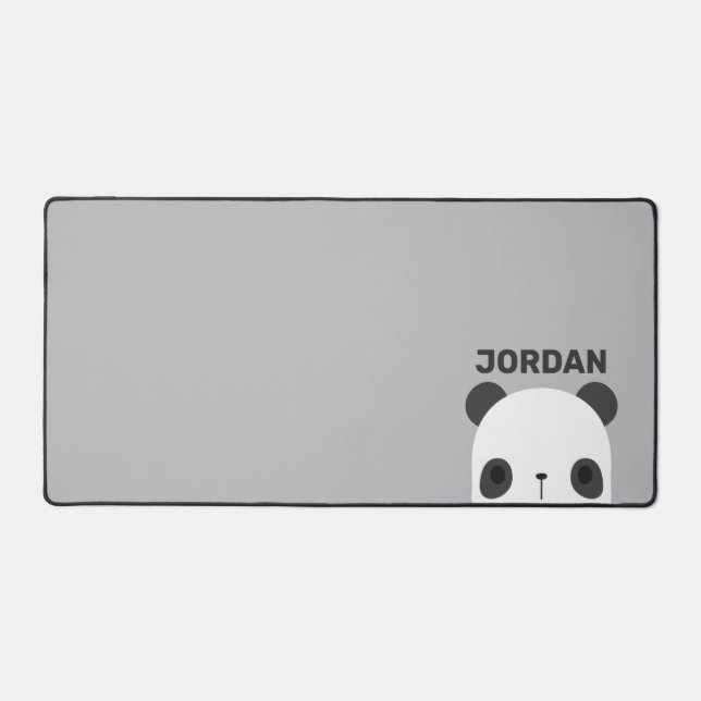 Cute Little Panda Bear with Personalised Name Desk Mat (Front)
