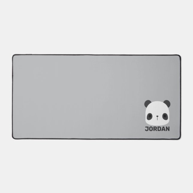 Cute Little Panda Bear with Personalised Name Desk Mat (Front)