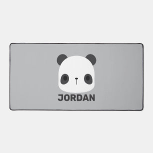 Cute Little Panda Bear with Personalised Name Desk Mat