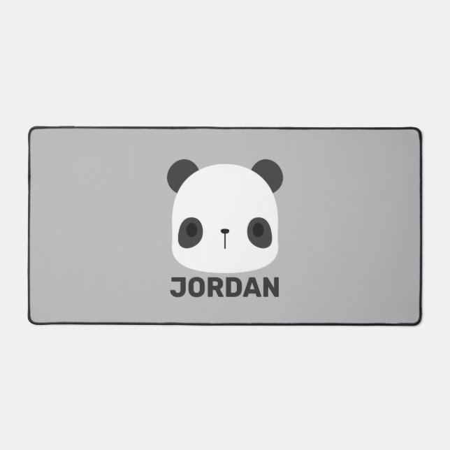 Cute Little Panda Bear with Personalised Name Desk Mat (Front)