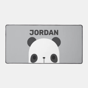 Cute Little Panda Bear with Personalised Name Desk Mat