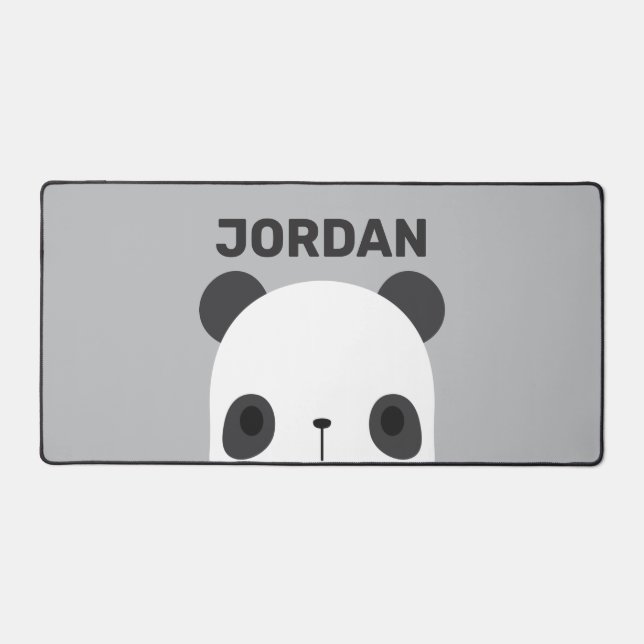 Cute Little Panda Bear with Personalised Name Desk Mat (Front)