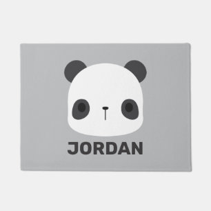 Cute Little Panda Bear with Personalised Name Doormat