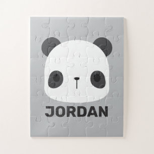 Cute Little Panda Bear with Personalised Name Jigsaw Puzzle