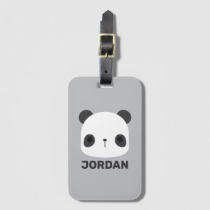 Cute Little Panda Bear with Personalised Name Luggage Tag