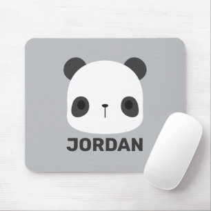 Cute Little Panda Bear with Personalised Name Mouse Mat
