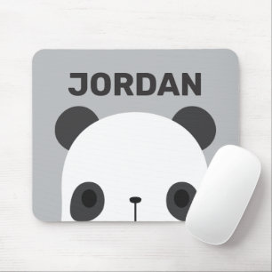Cute Little Panda Bear with Personalised Name Mouse Mat
