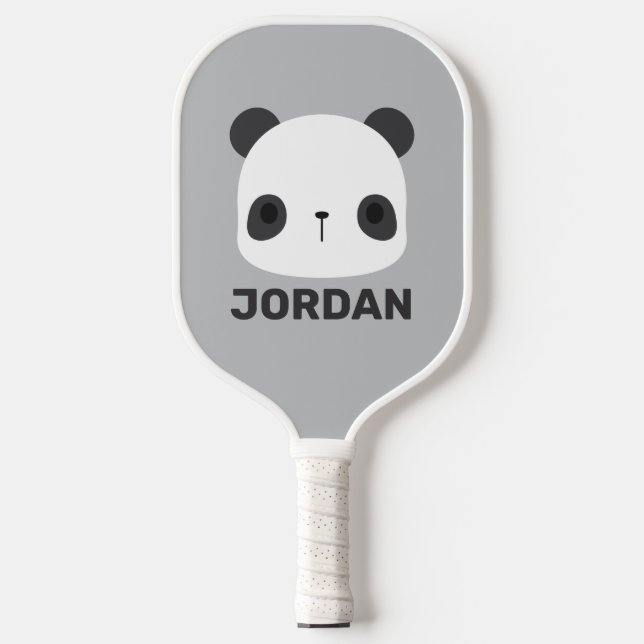 Cute Little Panda Bear with Personalised Name Pickleball Paddle (Front)