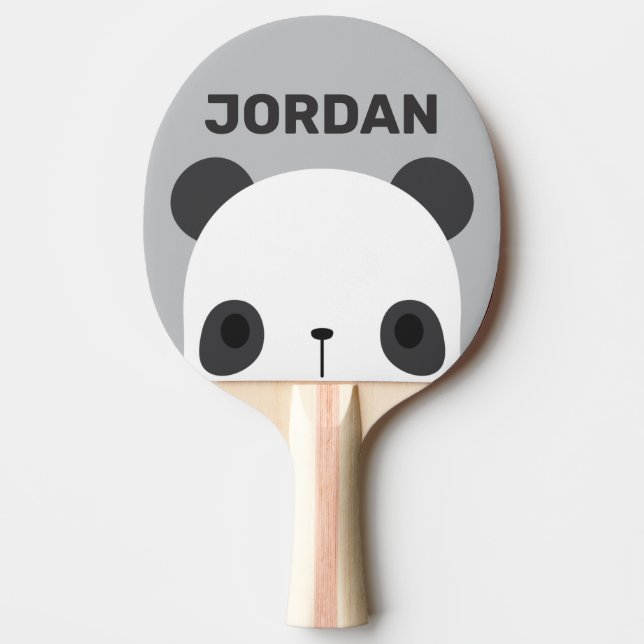 Cute Little Panda Bear with Personalised Name Ping Pong Paddle (Front)