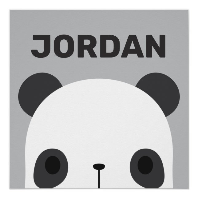 Cute Little Panda Bear with Personalised Name Post Poster (Front)