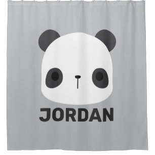 Cute Little Panda Bear with Personalised Name Shower Curtain