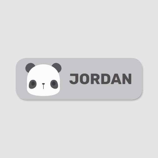 Cute Little Panda Bear with Personalised Name Tag (Front)