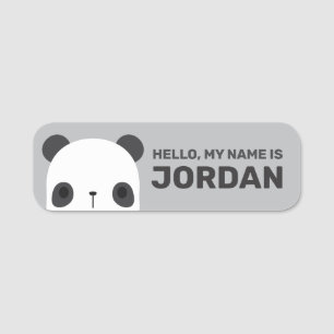 Cute Little Panda Bear with Personalised Name Tag