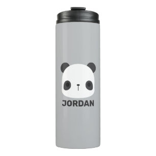 Cute Little Panda Bear with Personalised Name Thermal Tumbler