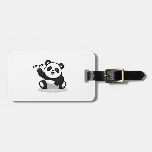 cute little panda luggage tag (Front Horizontal)