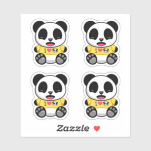 Cute Little Panda Set of 4