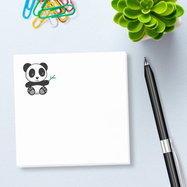 Cute Little Panda with a Bamboo Stick Post-it Notes (Creator Uploaded)