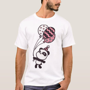 Cute Little Panda With Balloons T-Shirt