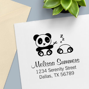 Cute Little Pandas Address Self-inking Stamp