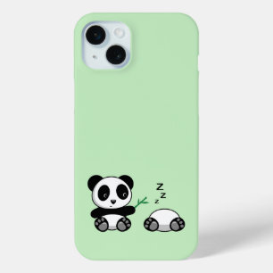 Cute Little Pandas on Green iPhone 15 Mini Case