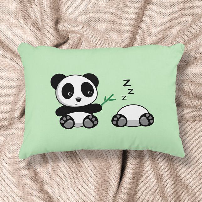 Cute Little Pandas on Green Decorative Cushion (Creator Uploaded)