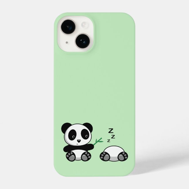Cute Little Pandas on Green iPhone Case (Back)