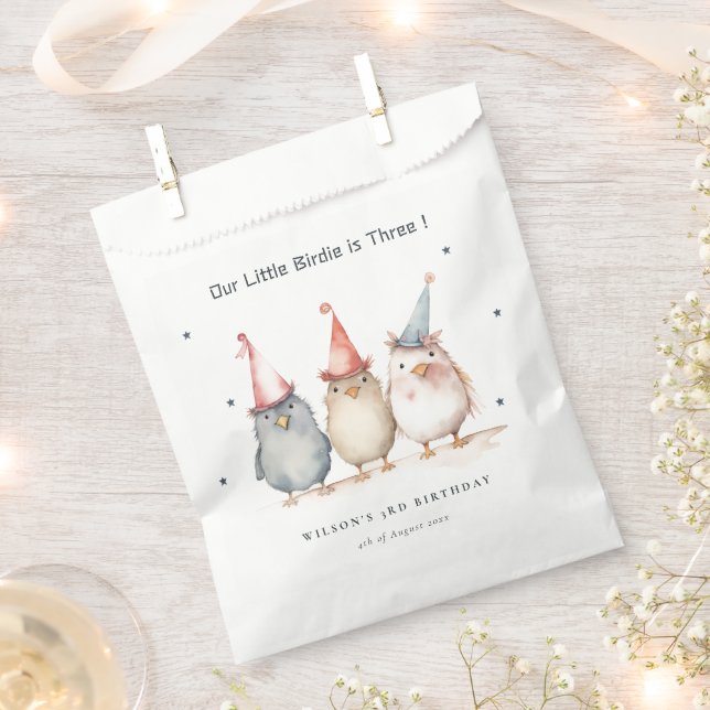 Cute Little Party Birds Any Age Kids Birthday Favour Bags (Clipped)
