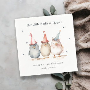 Cute Little Party Birds Any Age Kids Birthday Napkin