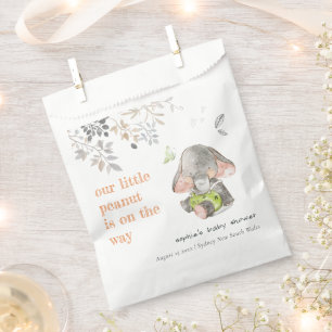 Cute Little Peanut Elephant Foliage Baby Shower Favour Bags