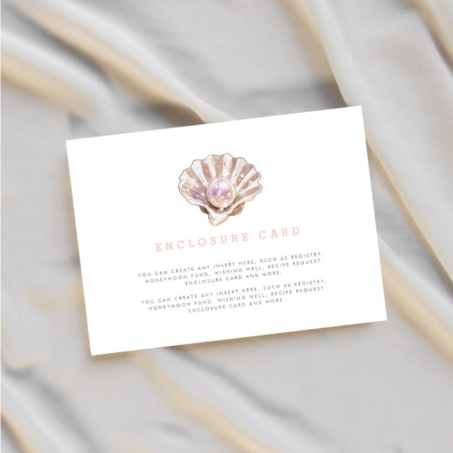Cute Little Pearl Under The Sea Baby Shower Custom Enclosure Card (Creator Uploaded)