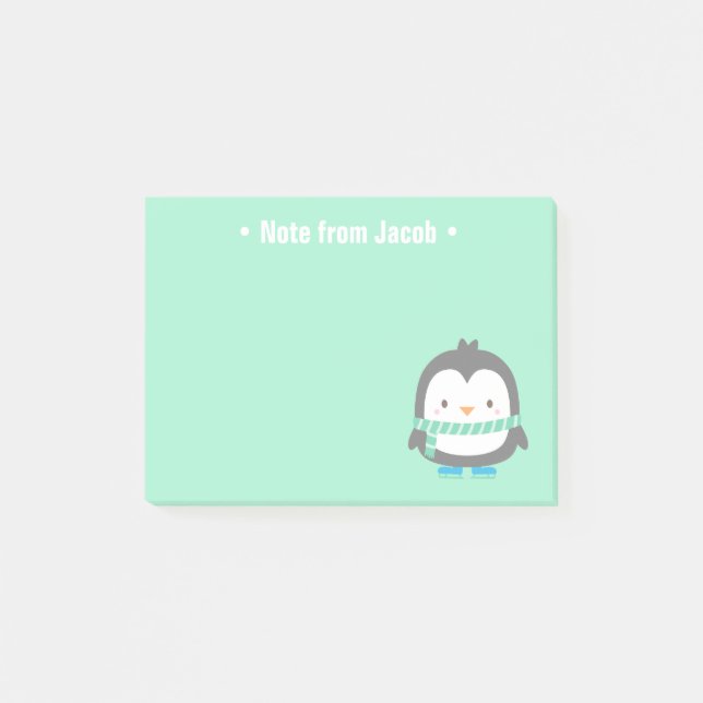 Cute Little Penguin Christmas For Kids Post-it Notes (Front)