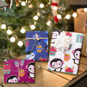 Cute Little Penguin For This Winter Holiday Wrapping Paper Sheet