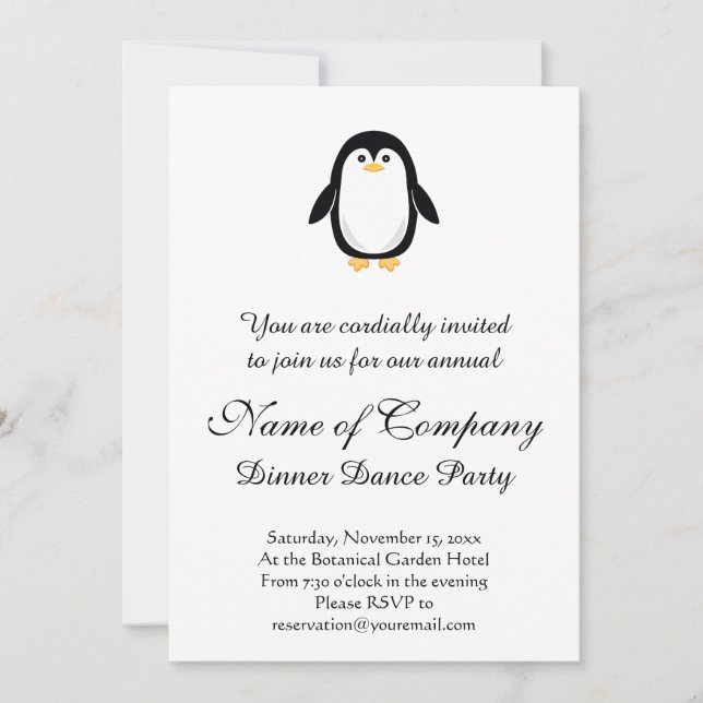Cute Little Penguin Invitation (Front)