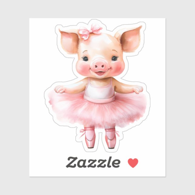 Cute little pig ballerina dancing ballet (Sheet)