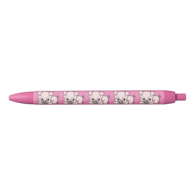 Cute Little Pig Black Ink Pen (Front)