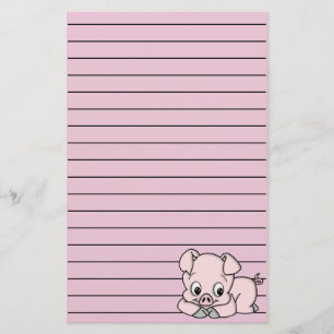 Cute Little Pig Stationery