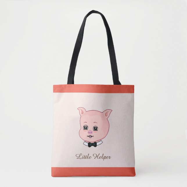 Cute Little Pig Tote Bag (Front)