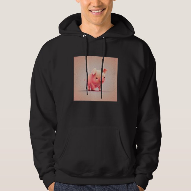 Cute Little Piggy Illustration Unique  Women Kids  Hoodie (Front)