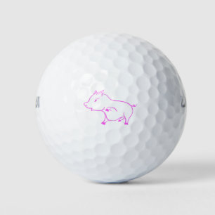 Cute little Piggy logo - unique Golf Balls