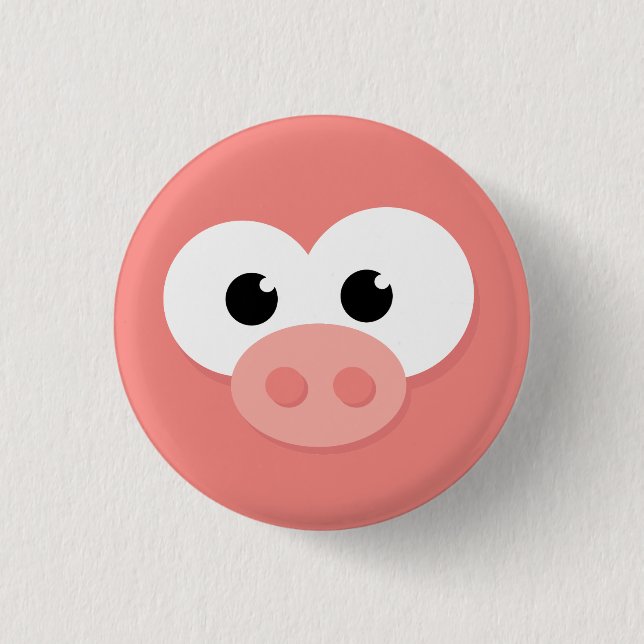 Cute Little Piggy Pig Pig. 3 Cm Round Badge (Front)
