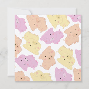 Cute Little Piggy Pig's Birthday Party Invite