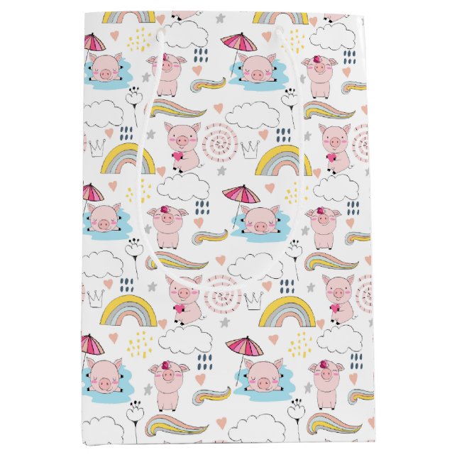 Cute Little Pigs Medium Gift Bag (Front)