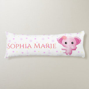 Cute Little Pink Baby Girl Elephant Body Cushion