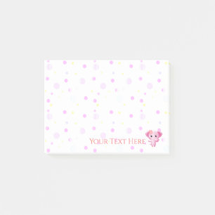 Cute Little Pink Baby Girl Elephant Post-it Notes