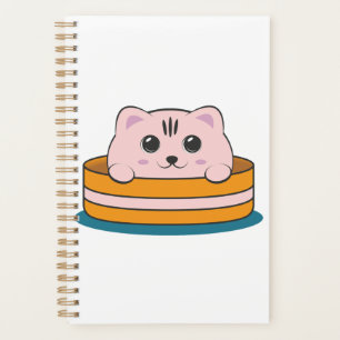 CUTE LITTLE PINK KITTEN IN A BROWN BOWL PLANNER