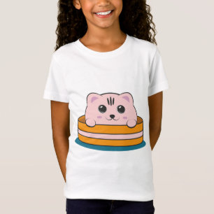 CUTE LITTLE PINK KITTEN IN A BROWN BOWL T-Shirt