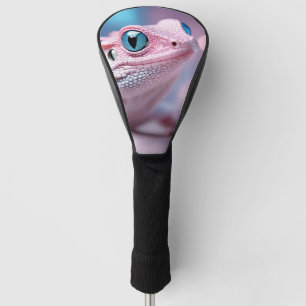 Cute Little Pink Lizard with Big Blue Eyes Golf Head Cover