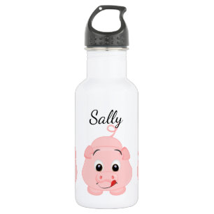 Cute Little Pink Piggy Personalised 532 Ml Water Bottle