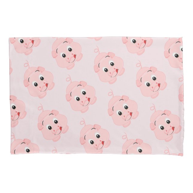 Cute Little Pink Piggy Pillowcase (Front)